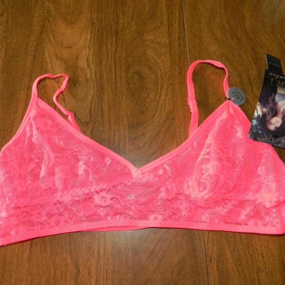 Tart Noir XS Hot Pink Lace Bralette Bra NWT